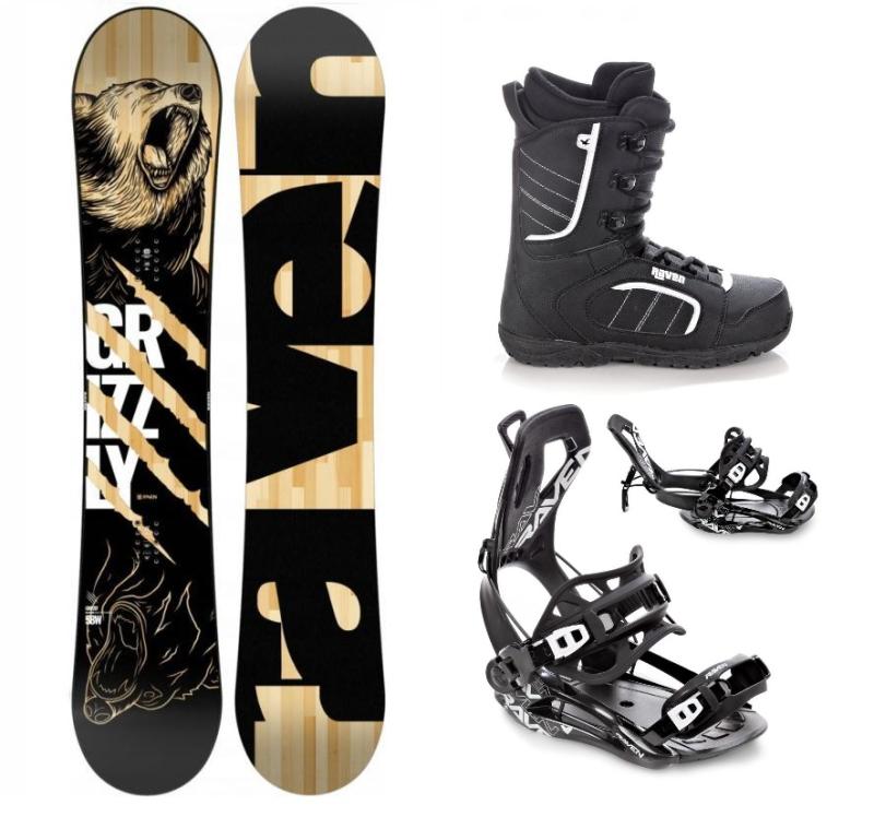 Raven Grizzly snowboard + Raven Fastec FT360 black vázání + Raven Target obuv
