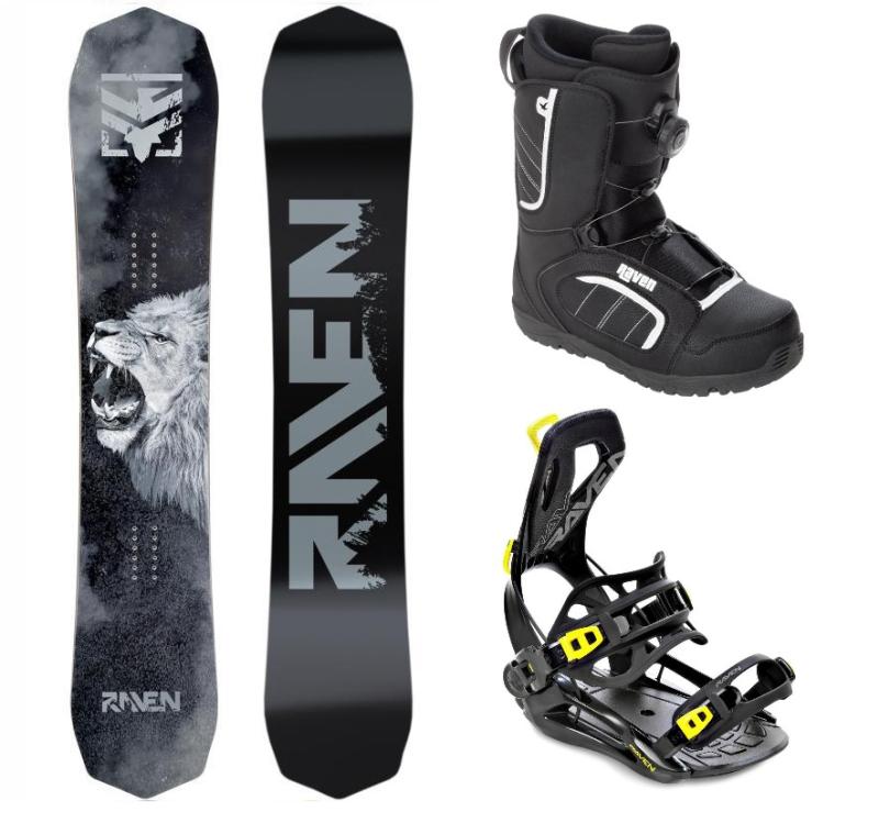 Raven Lion snowboard + Raven RAGE Fastec FT360 black/lime viazanie + Raven Target ATOP obuv