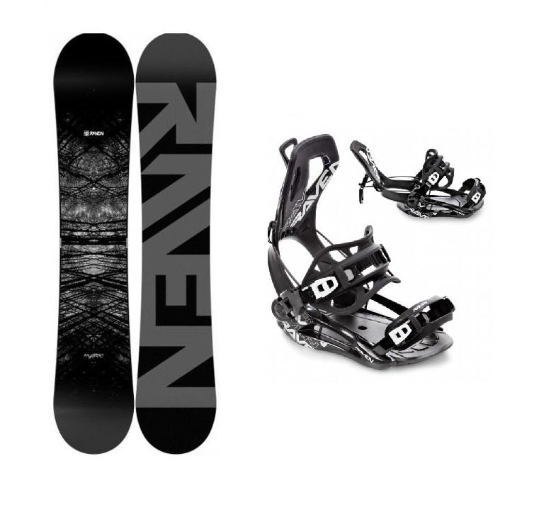 Levně Raven Mystic snowboard + Raven FT360 black vázání - 163 cm + S (EU 35-40) - černo bílé