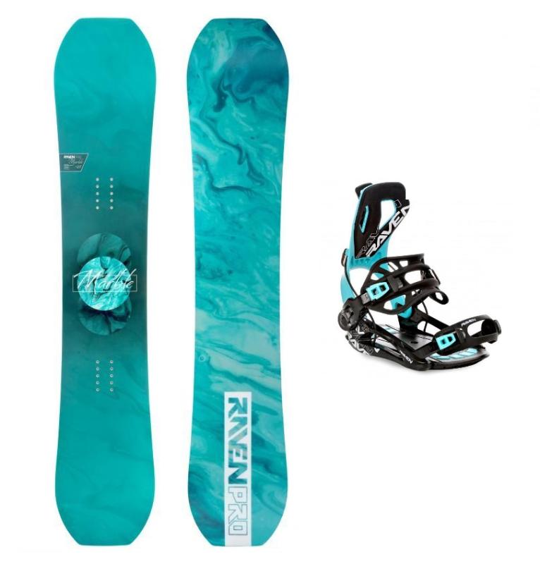 Raven PRO Marble Carbon Mint dámsky snowboard + Raven Fastec FT360 black/mint viazanie