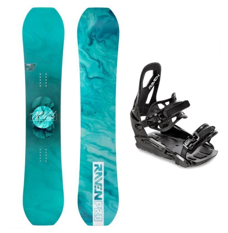 Raven PRO Marble Carbon Mint dámsky snowboard + Raven S230 Black viazanie