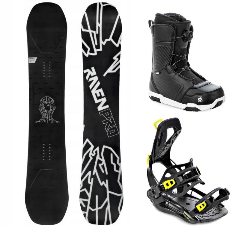 Raven PRO OpenMind snowboard + Raven RAGE Fastec FT360 black/lime viazanie + Raven Flush MOZ topánky