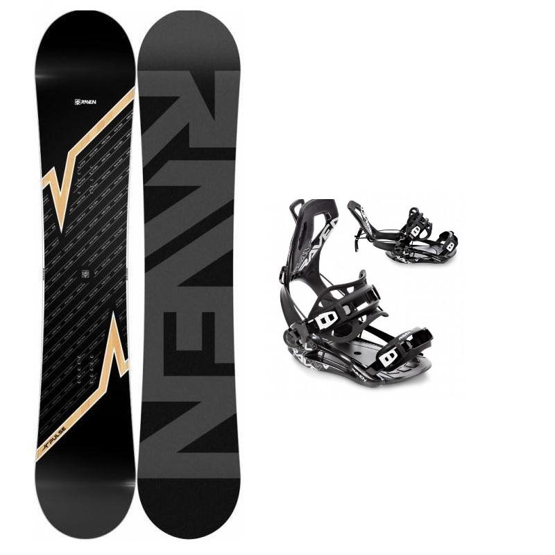 Levně Raven Pulse snowboard + Raven FT360 black snowboardové vázání - 167 cm wide + L (EU 41-44) - černé