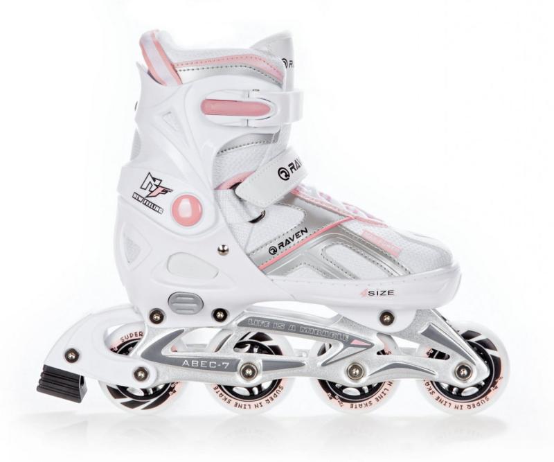 Raven Pulse white/pink kolečkové inline brusle - 1x vyzkoušeno