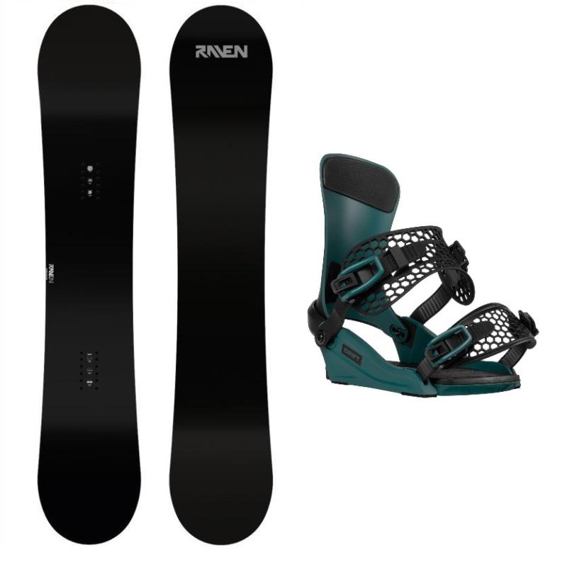 Raven Pure black pánský snowboard + Gravity Drift steel green vázání