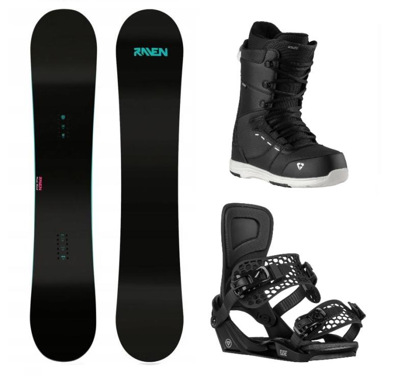 Raven Pure mint dámský snowboard + Gravity Rise black vázání + Gravity Bliss black/white boty
