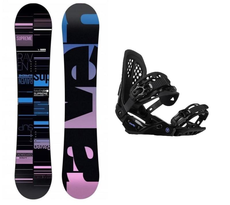 Raven Supreme black dámský snowboard + Gravity G2 Lady black vázání