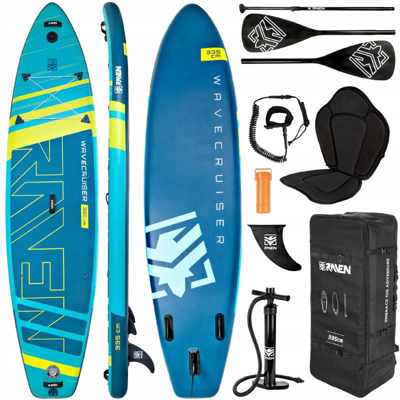 Raven WaveCruiser 10′12″ Blue/Lime 335cm paddleboard set