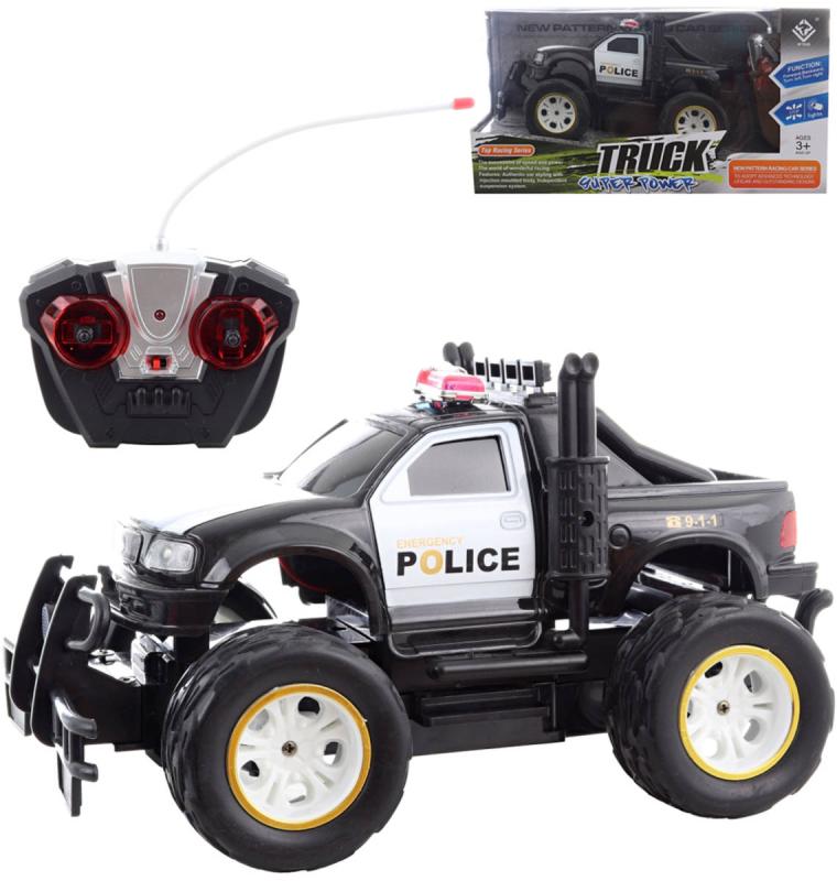 RC Auto jeep policejní off-road na vysílačku 27MHz 1:16 na baterie Světlo