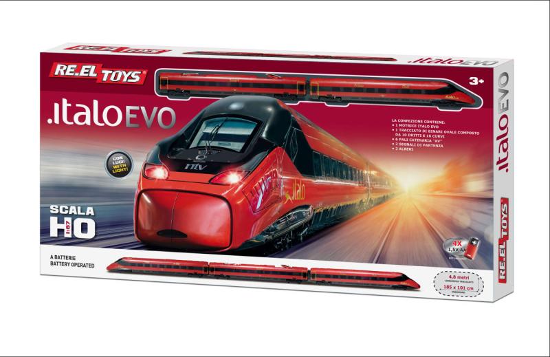 RE.EL Toys ItaloEVO licencovaný vlak v mierke H0 na batérie, vlak 94cm, dráha 5m