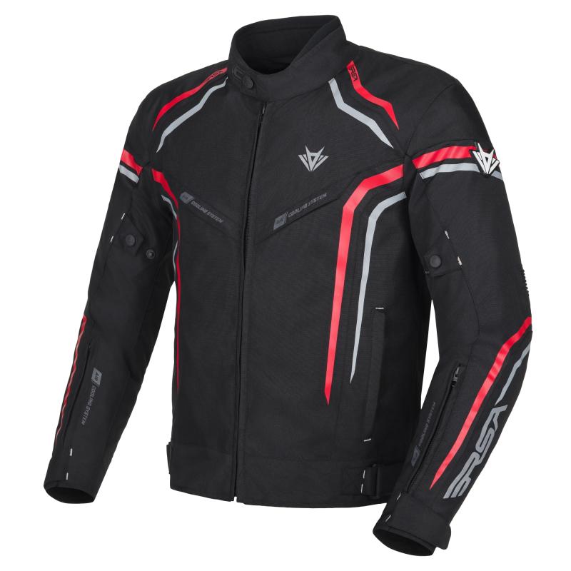 RSA Bunda na motorku Compact 2 čierno-šedo-červená + zľava 12 € na príslušenstvo