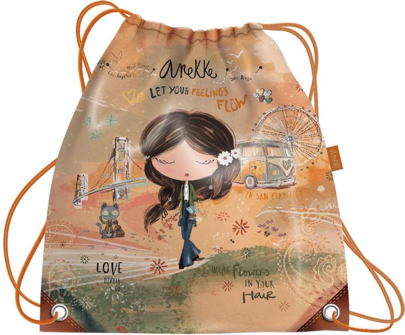 Sáček školní na přezůvky Anekke stahovací pytel na záda