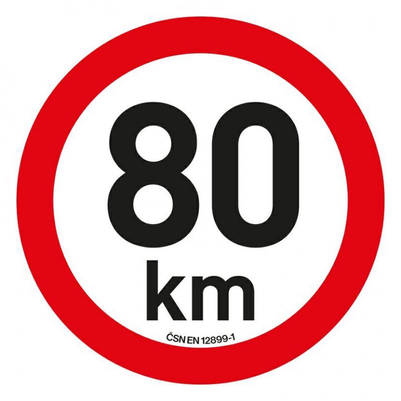 Samolepka omezení rychlosti 80 km/h reflexní (200 mm)