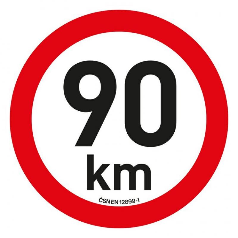 Samolepka omezení rychlosti 90 km/h reflexní (200 mm)