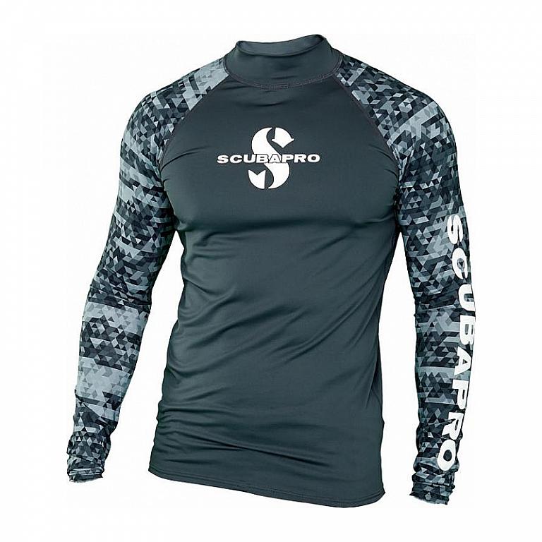 Scubapro Pánske lycrové tričko RASHGUARD GRAPHITE UPF50, dlhý rukáv
