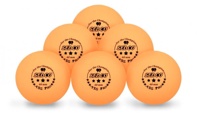 Sedco Míčky na stolní tenis for CHAMPION 3*** CELL FREE 6ks - oranžové
