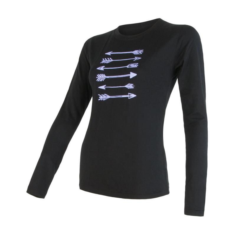 Sensor Merino Active Pt Arrows Černá dámské funkční tričko