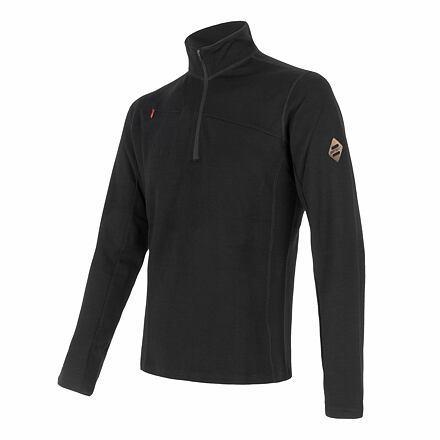 Sensor Merino Upper Krátky Zip čierna mikina LEN S (VÝPREDAJ)