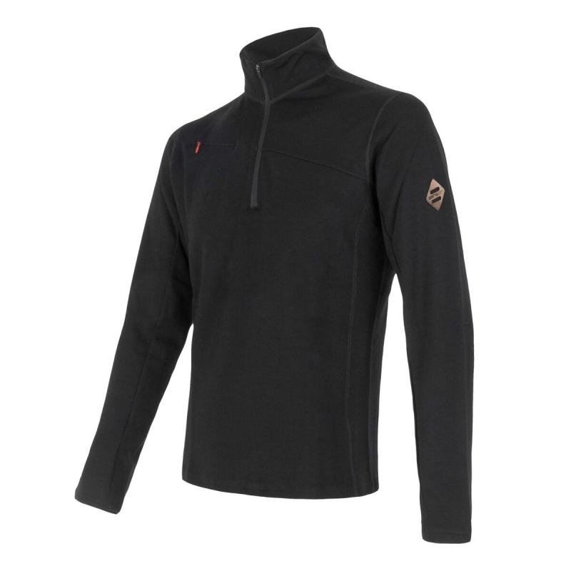 Sensor Merino Upper Krátký Zip černá mikina