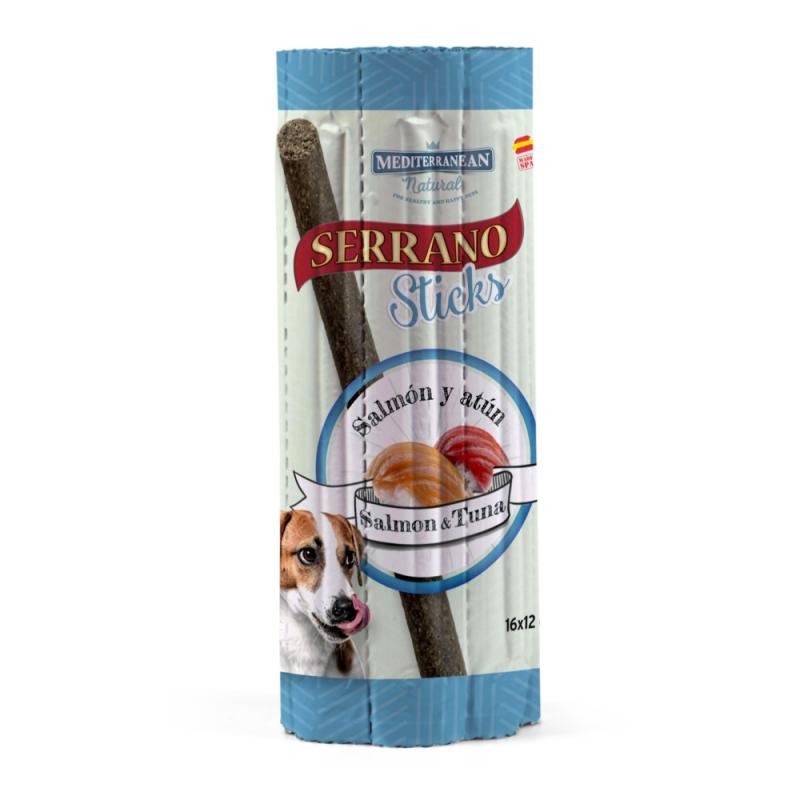 Serrano Dog Sticks Salmon Tuna, tyčinka 16 x 12 g