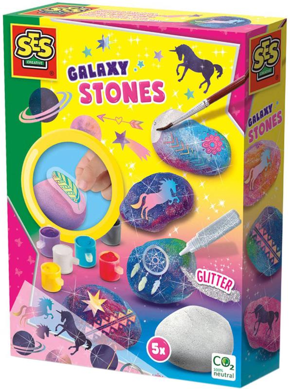 SES Creative Galaxy malování kamínků kreativní set v krabici