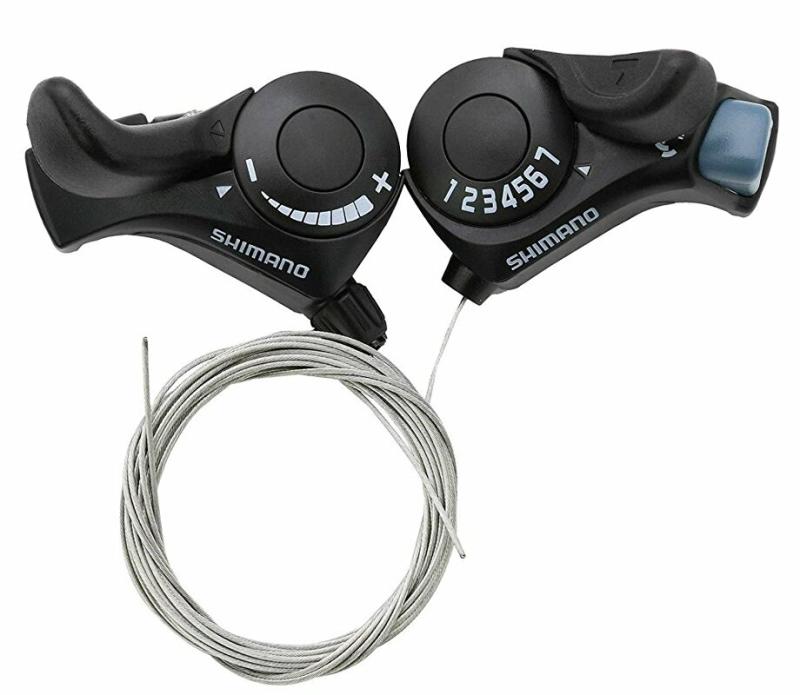 Shimano radenie SL-TX30L+7 7 kolo SIS + lanka 1800 a 2050mm (pár) v krabičke
