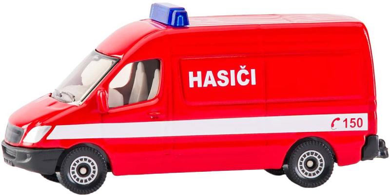Siku Auto hasiči dodávka červená CZ model kov 0808