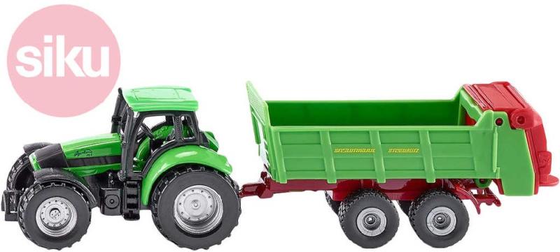 Siku Model traktor s vlekem zelený kov