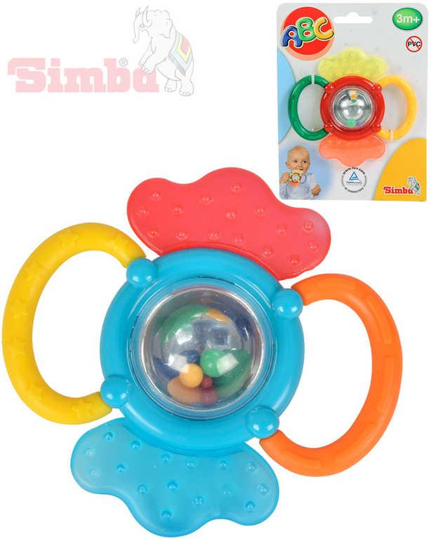 Simba Chrastítko a kousátko 2 v 1 na kartě 12 cm Baby 2 barvy