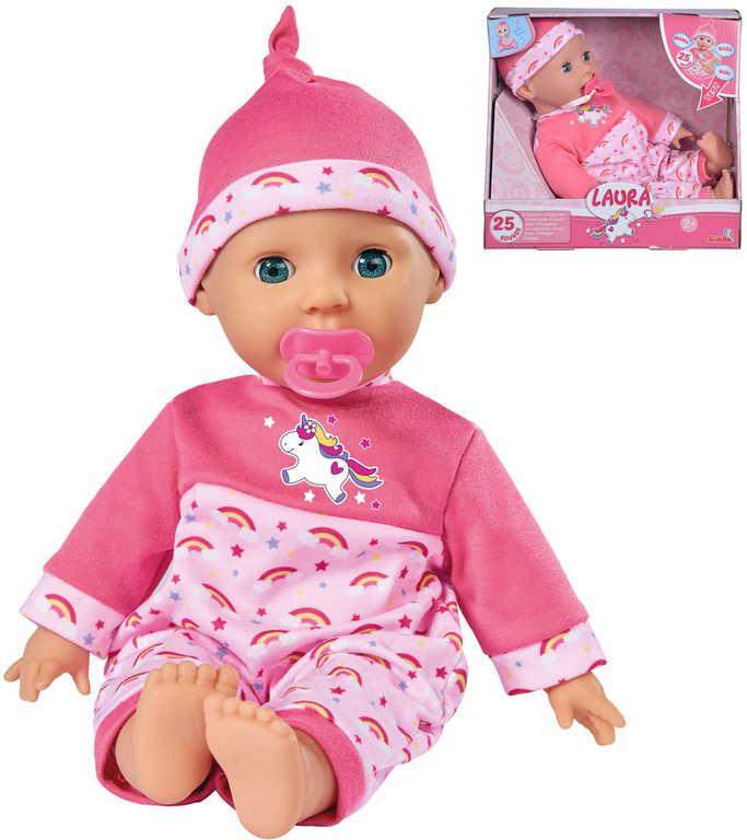 Simba Panenka Laura Tickle Baby 38cm miminko s dudlíkem na baterie Zvuk