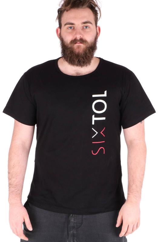 SIXTOL Tričko pánské T-SHIRT, černá, velikost L, 100% bavlna
