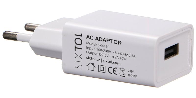 SIXTOL Univerzální síťový adaptér USB CHARGER, 5V/2A, pro difuzéry Diamond Car, Bloom a Flower