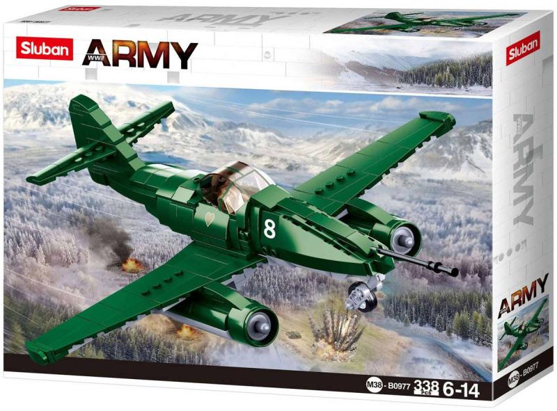SLUBAN ARMY WWII Stíhací letoun ME 262 338 dílků + 1 figurka (stavebnice)