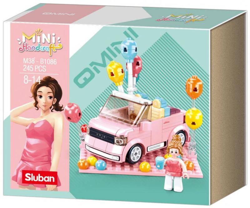 Sluban Mini Handcraft MiniQ Růžový kabriolet 245 dílků + 1 figurka (stavebnice)