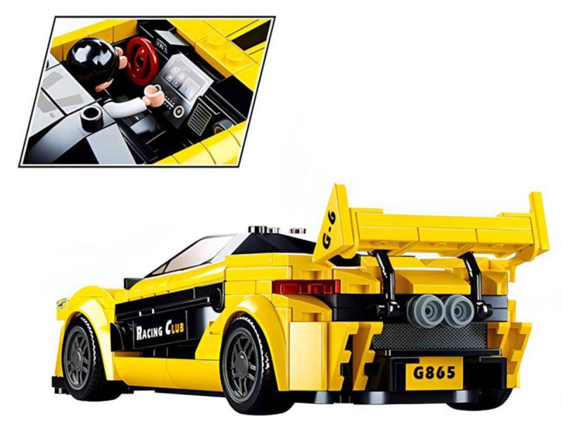 Sluban Model Bricks Auto žlutý anglický sporťák 283 dílků + 2 figurky (stavebnice)