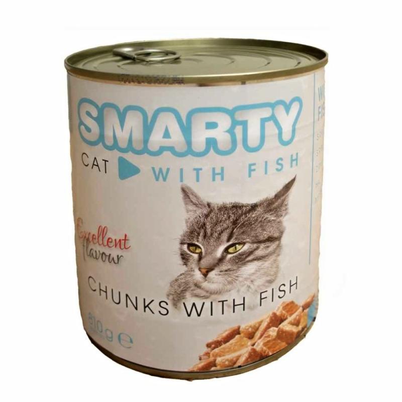 SMARTY Cat Rybí chunks, konzeva 810 g