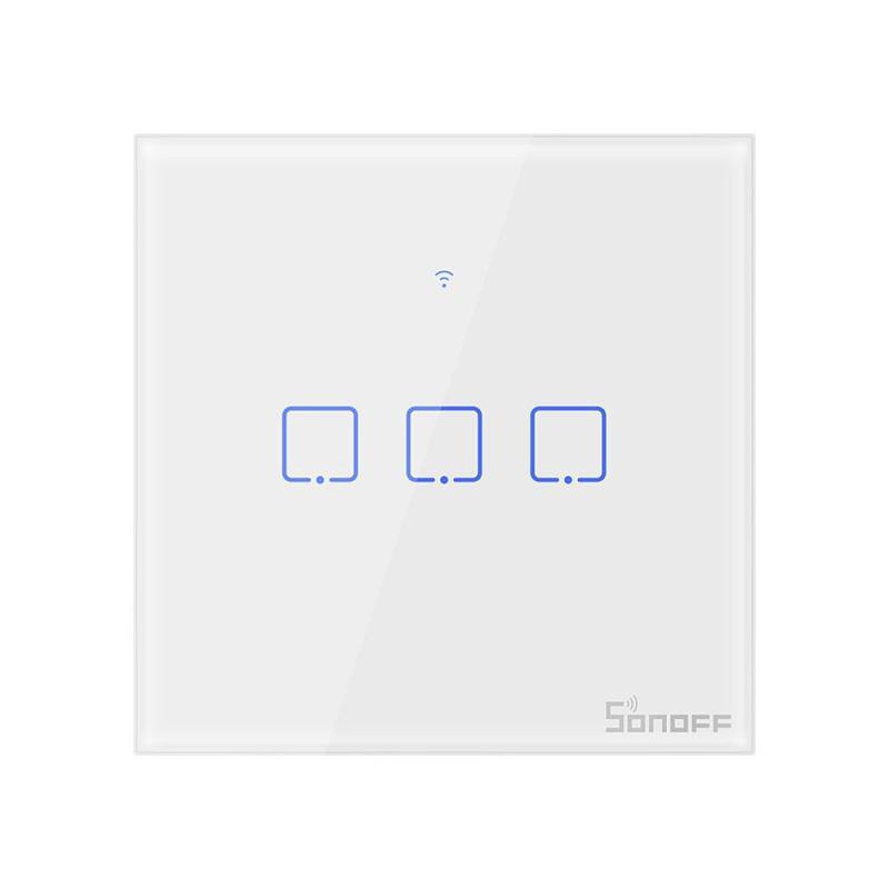 Sonoff T1EU3C-TX bílý chytrý WiFi vypínač 3kanálový