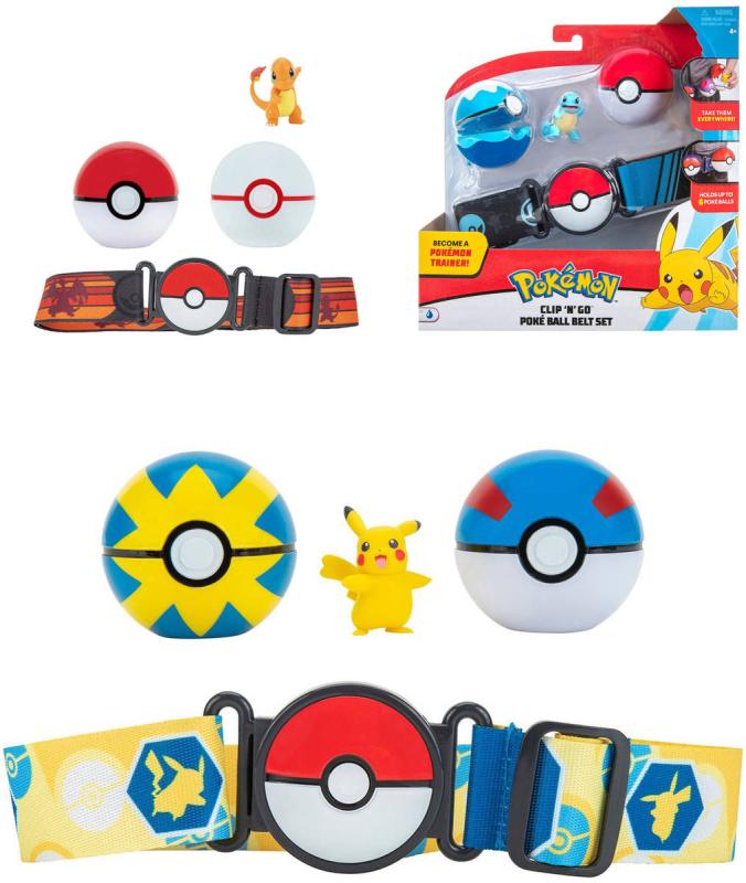 Spin Master ORBICO Clip and Go Poké Ball Belt set pás se 2 míčky a postavičkou Pokémon