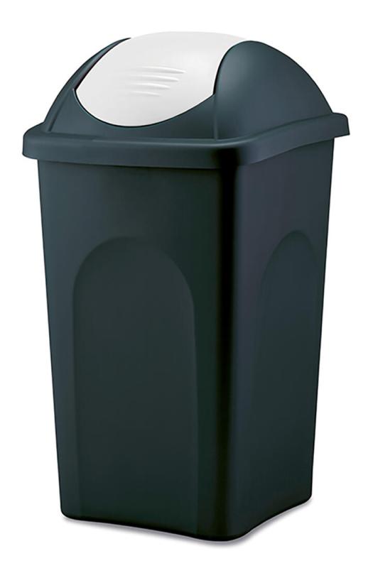 Stefanplast Koš odp.výklop.MULTIPAT 60l čtverc.ČER/BÍ víko PH