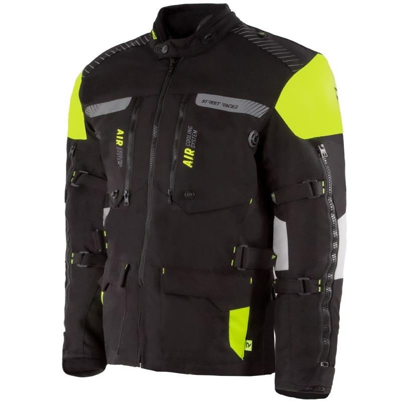 Street Racer Bunda na motorku ALL Season černo-fluo žlutá + sleva 400,- na příslušenství