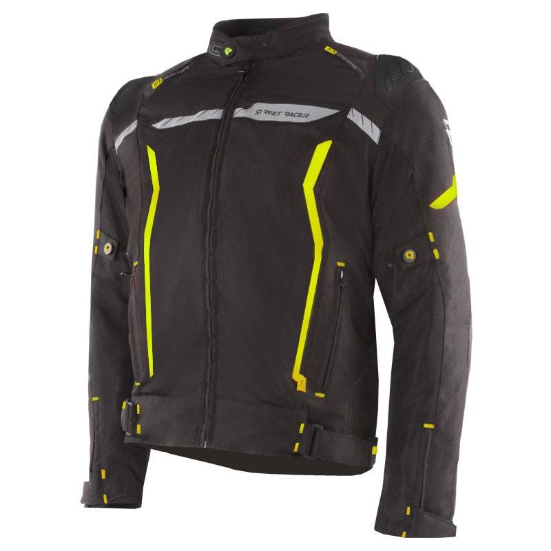 Street Racer Bunda na motorku Flex EVO černo-fluo žlutá + sleva 300,- na příslušenství