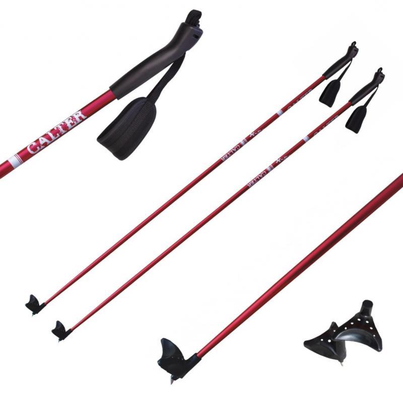 Sulov CALTER X-SNOW červené běžecké hole rukojeť PVC POUZE 125cm (VÝPRODEJ)
