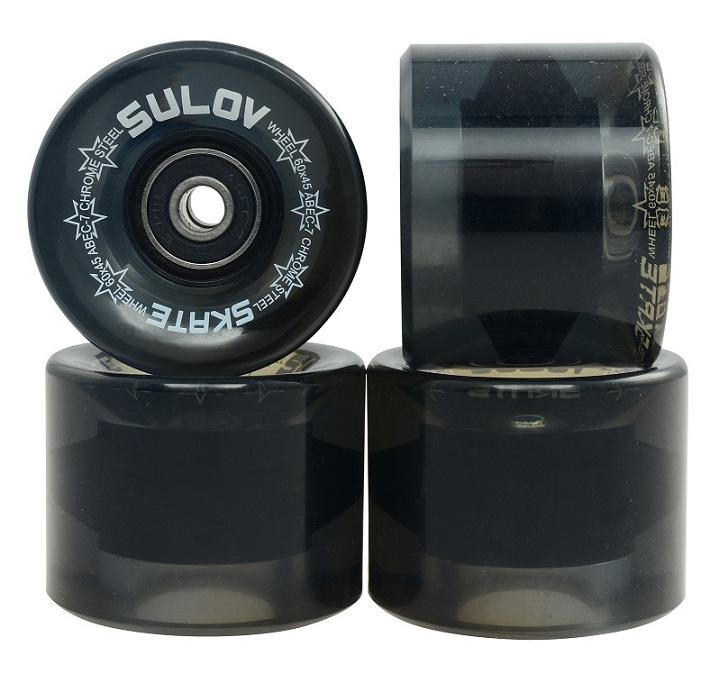 Sulov Kolečka Penny board Black Transparent 60 x 45mm 85a sada 4ks s ložisky