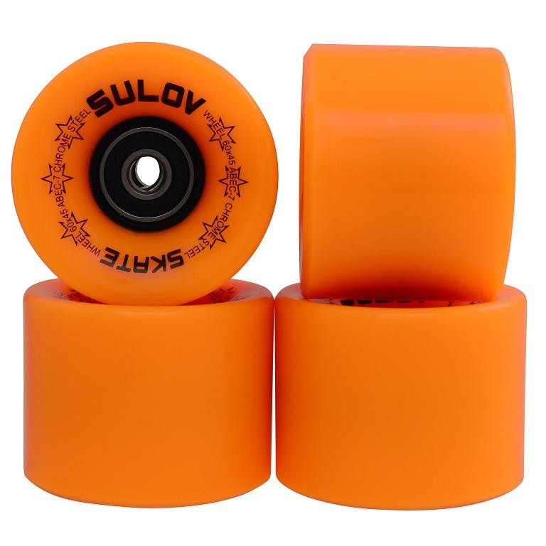 Sulov Kolečka Penny board Neon Orange 60 x 45mm 85a sada 4ks s ložisky