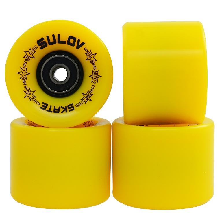 Sulov Kolečka Penny board Neon Yellow 60 x 45mm 85a sada 4ks s ložisky