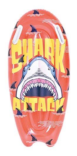 SUN CLUB Surfovací prkno, motiv žraloka, červené