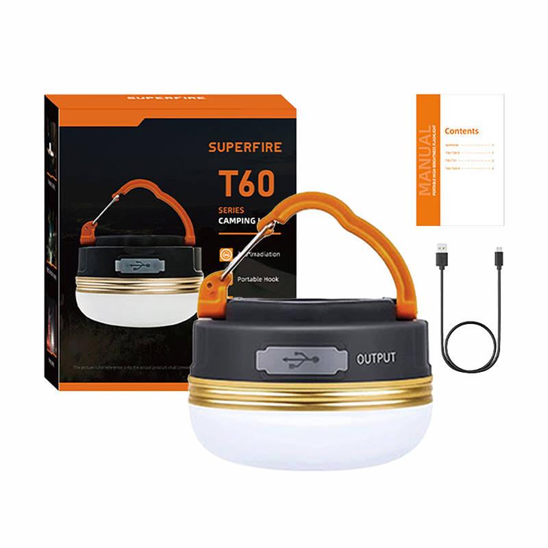 Superfire Kempingová lampa T60, 2,5W, 1000mAh