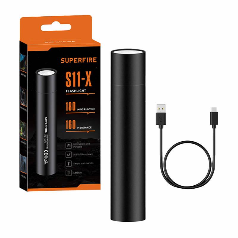 Superfire Mini svítilna Supfire S11-X, 700lm, USB
