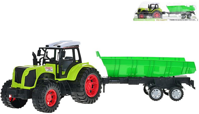 Traktor zemědělský set s vlečkou na setrvačník plast