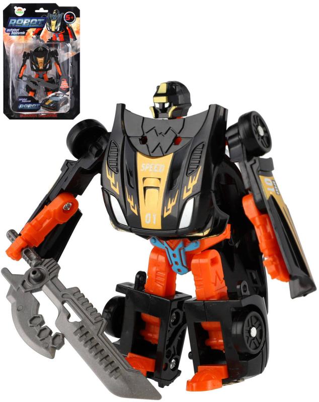 Transformer auto/robot 14cm transrobot bojový Černý s přeměnou 2v1